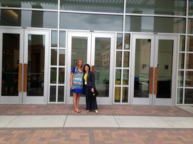 Dr. Rachel Swigris and Dr. Brittany Anderson on the steps of the Fulginetti Pavilion